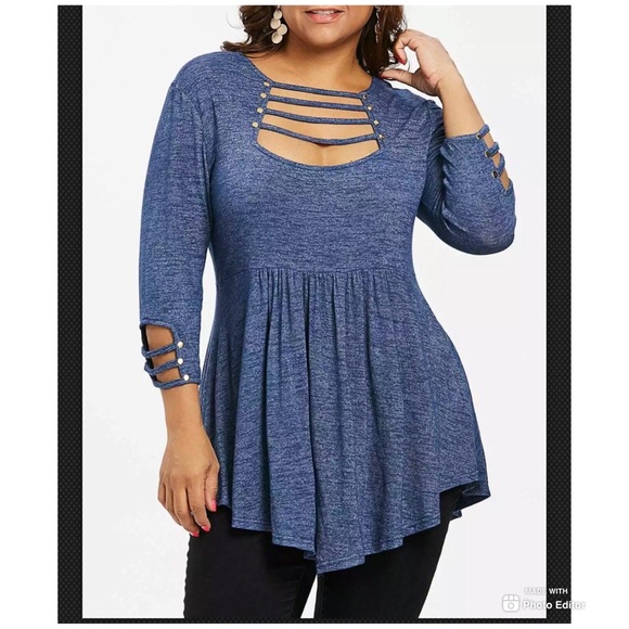 Rosegal Tops - Rosegal Laddere Cut Out A Line Blouse